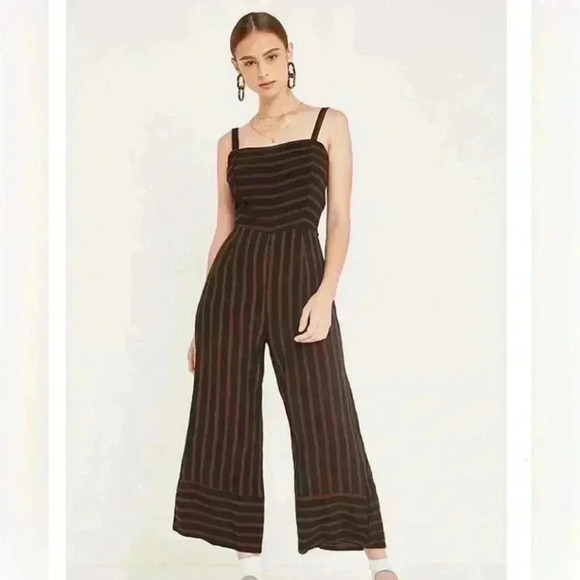 FAITHFULL THE BRAND | Guanabo Jumpsuit in Espresso Mazur Stripe, Size Medium - Picture 1 of 9